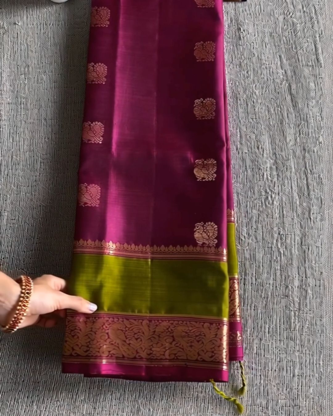 Beet-Root Parrot Silk Saree