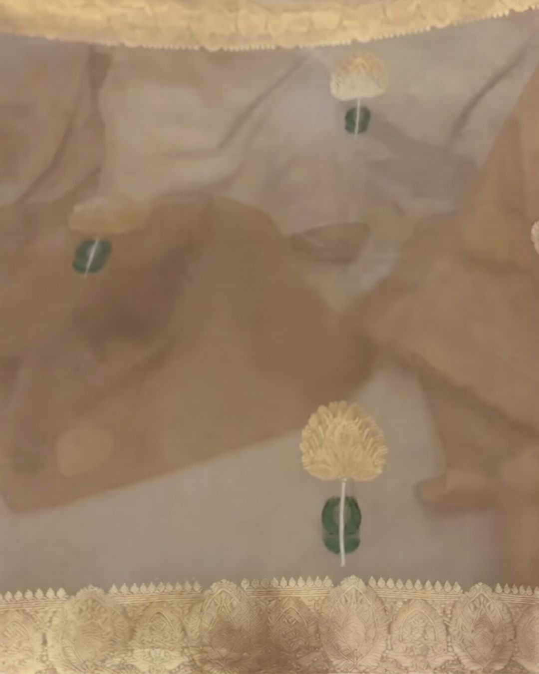 Beige-Gold Silk Saree
