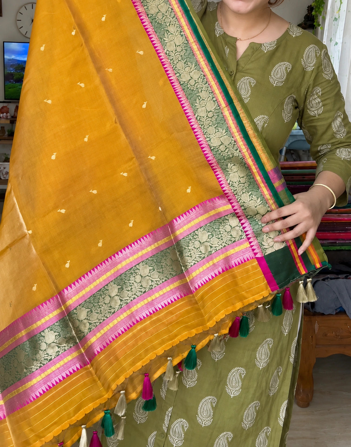 Chithirai Gold Silk Suit Set