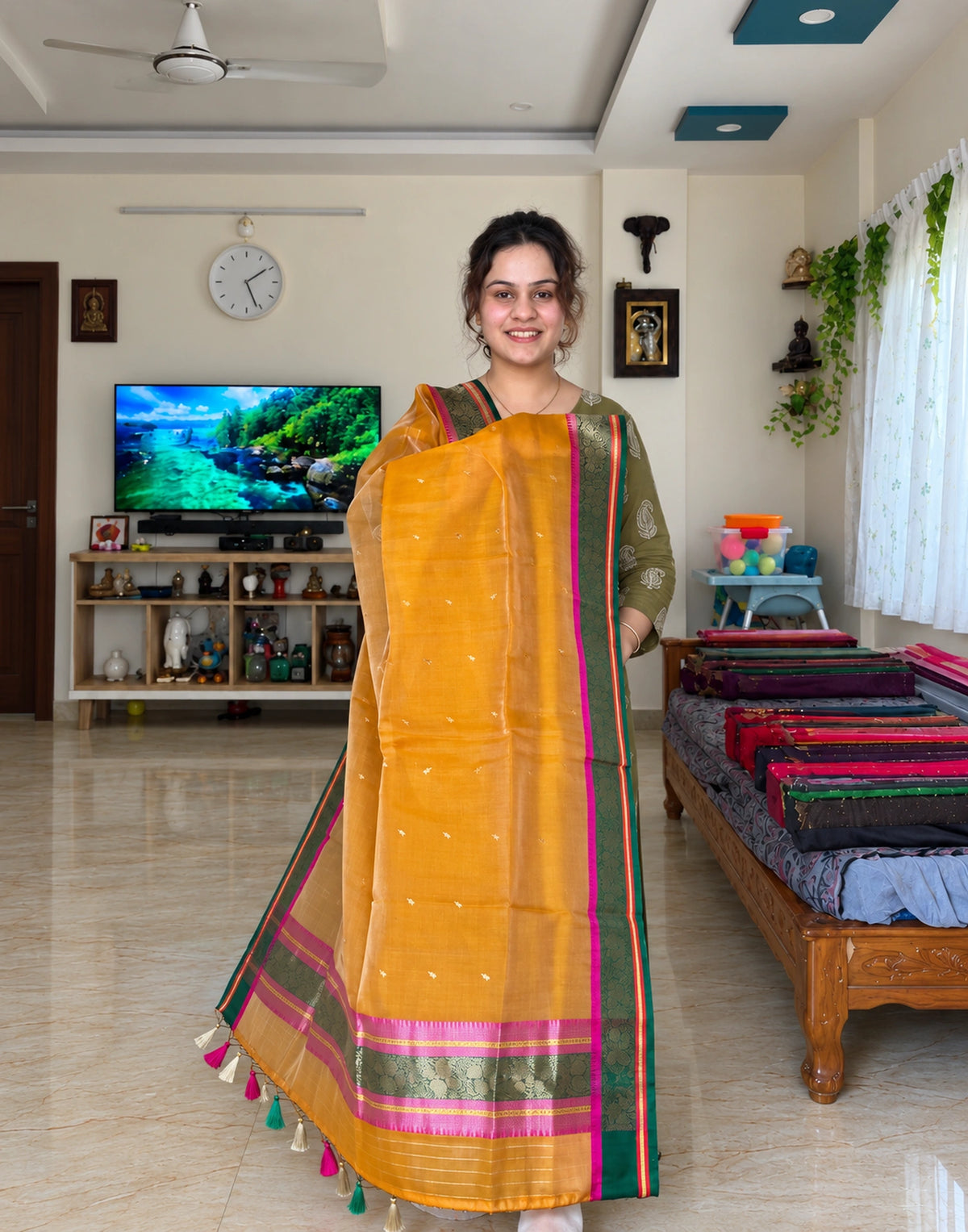 Chithirai Gold Silk Suit Set