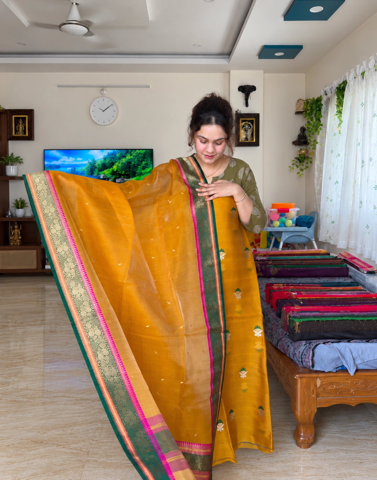 Chithirai Gold Silk Suit Set