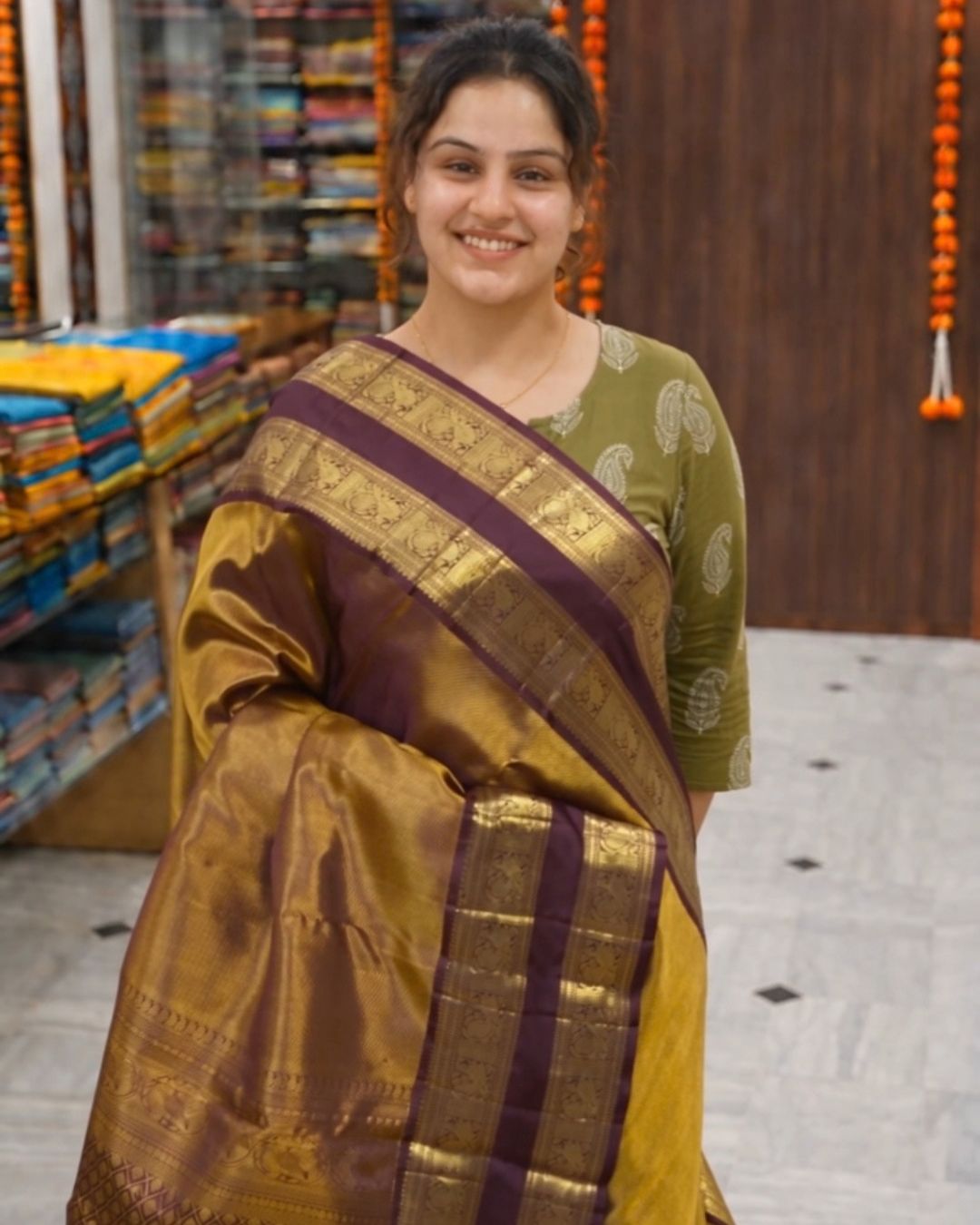 Chocolate Weave Silk Saree