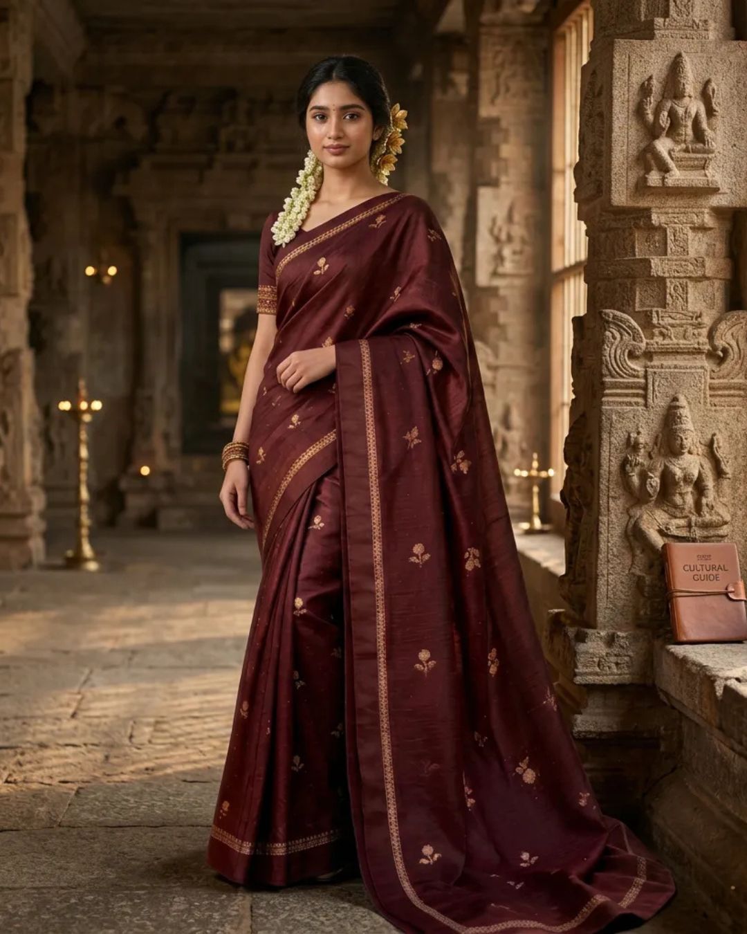 Chocolate Vaira Oosi Silk Saree