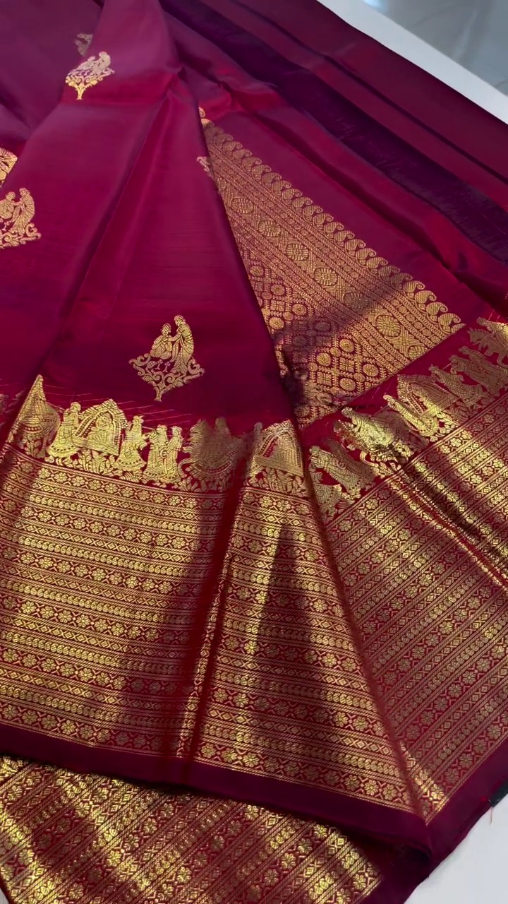 Wine Palkku Silk Saree