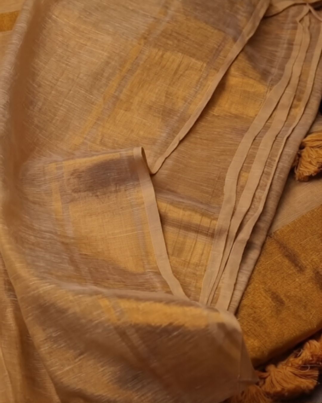 Ivory Gold Silk Saree