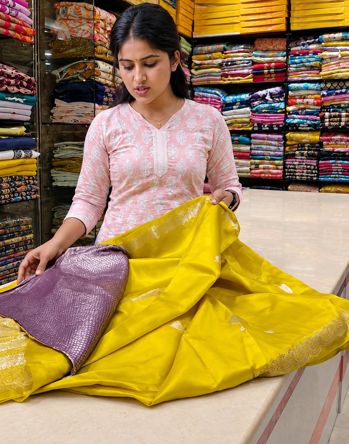 Kelmora Mango Silk Saree