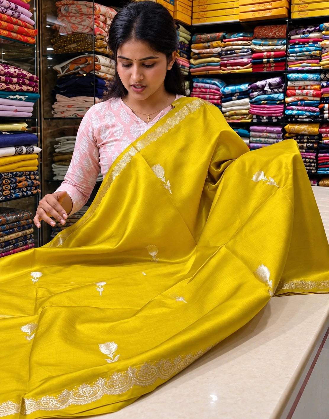 Kelmora Mango Silk Saree