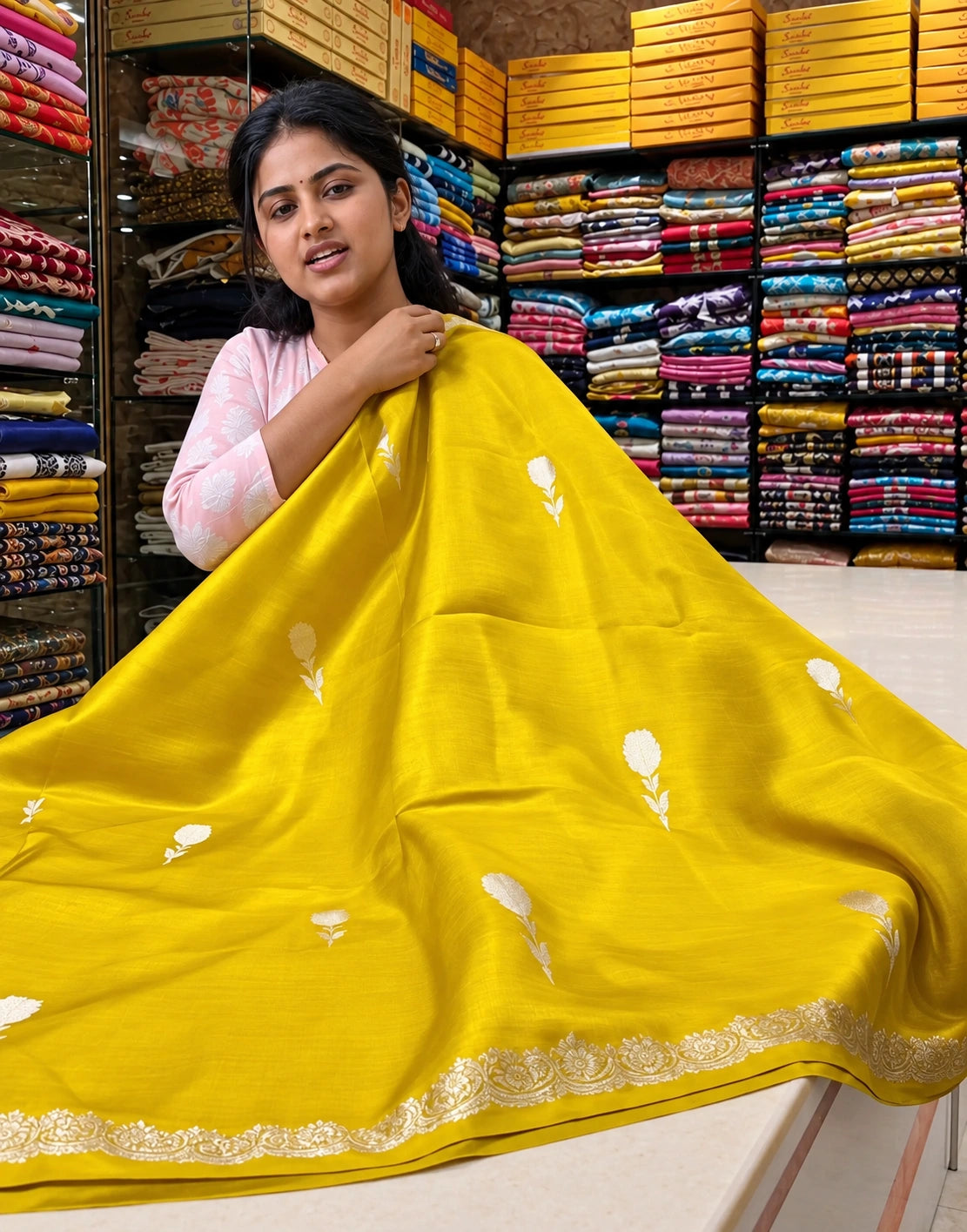 Kelmora Mango Silk Saree