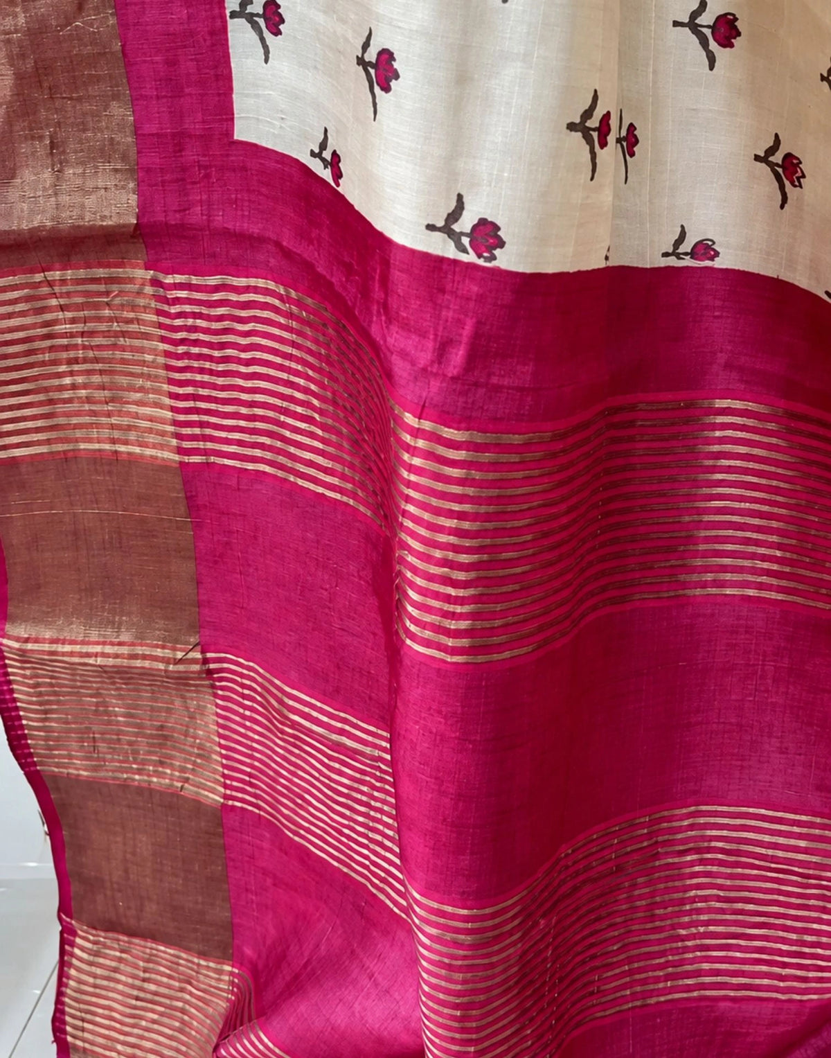 Nilavu Tussar Silk Saree