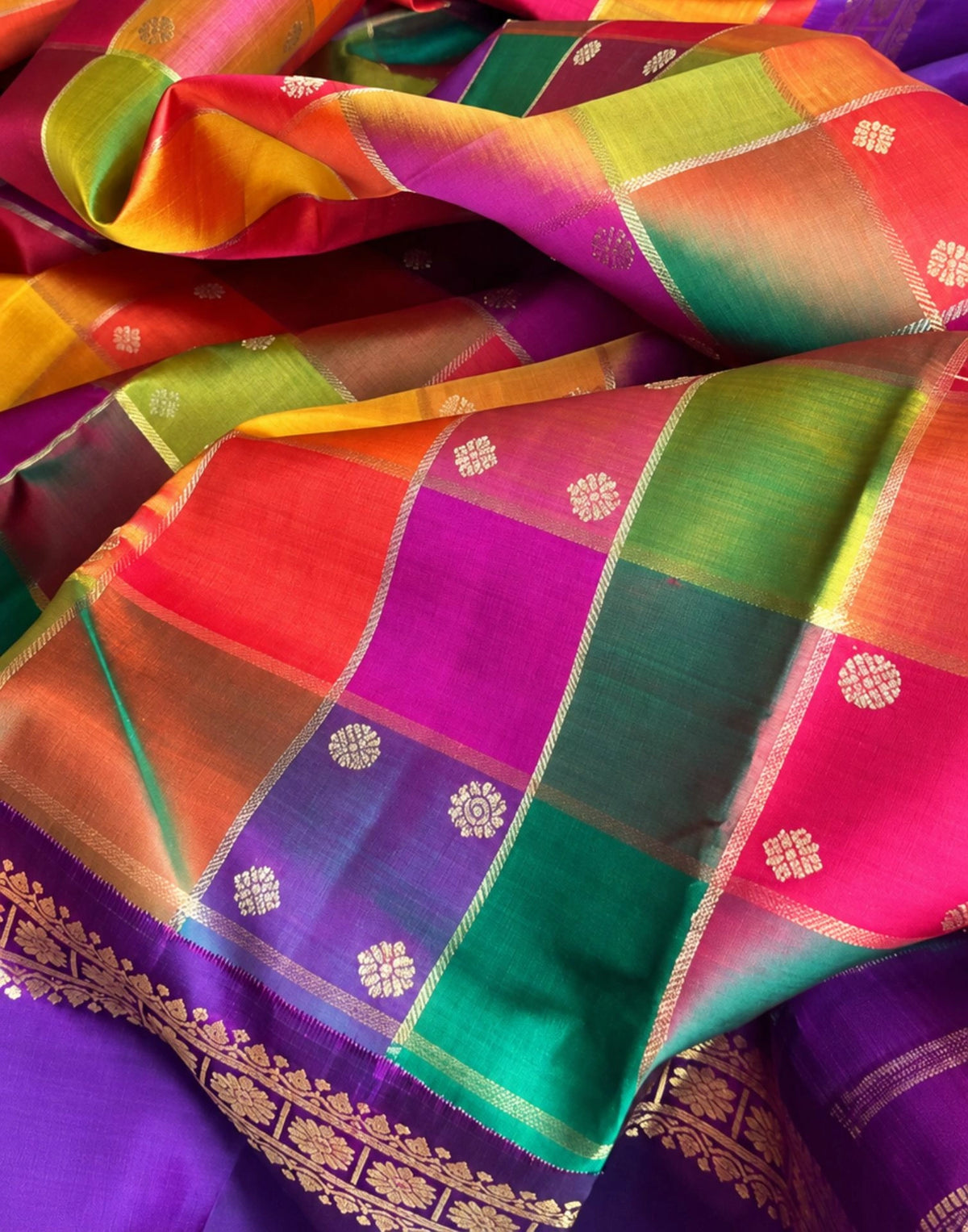 Paalum Multi Kanjipuram Silk Saree