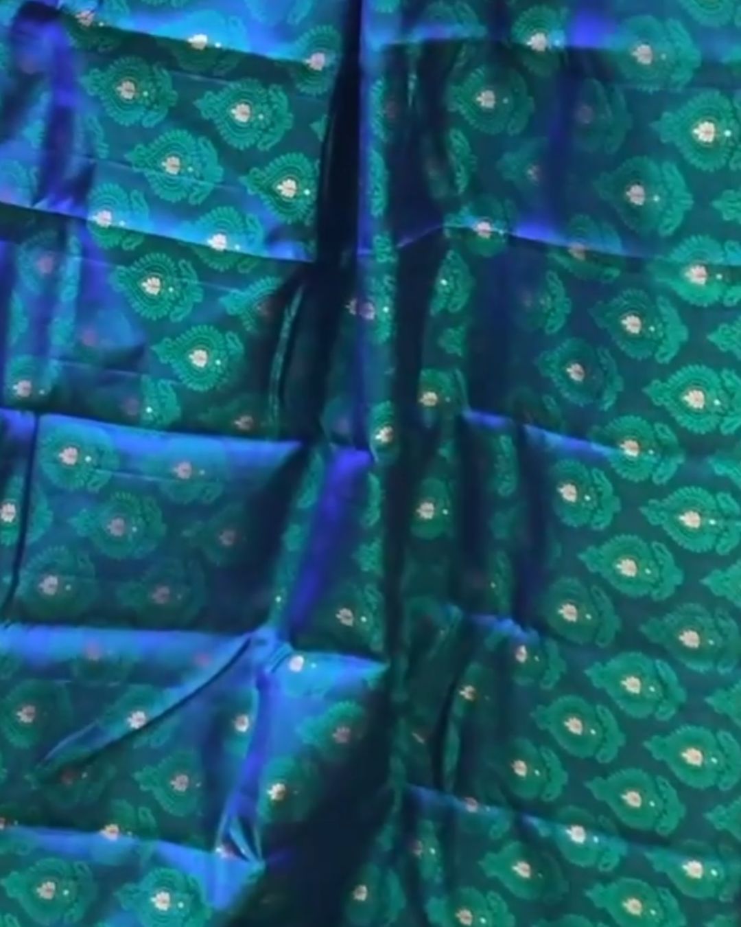 Peacock blue Silk saree