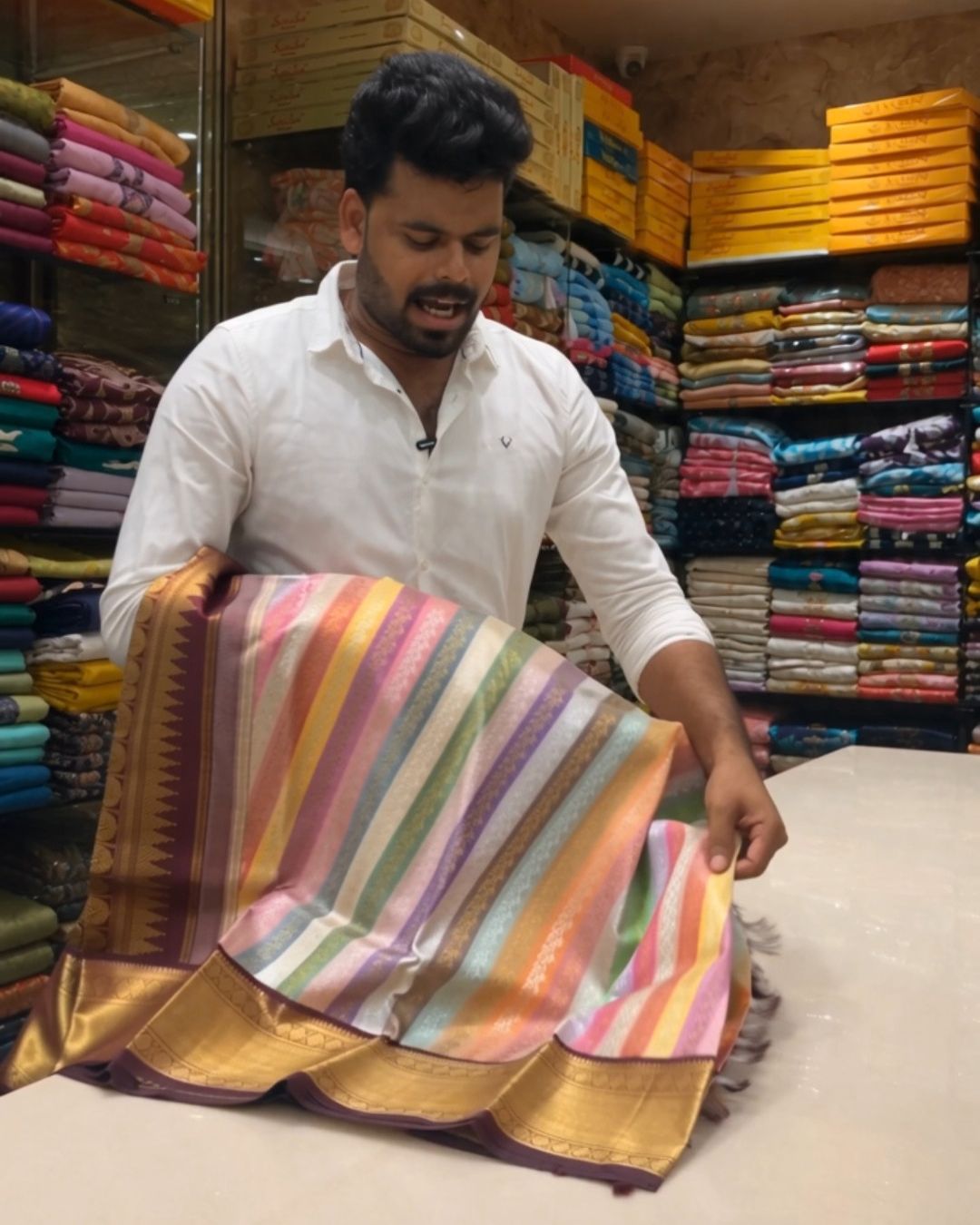Rang Leriya Kanchipuram Saree