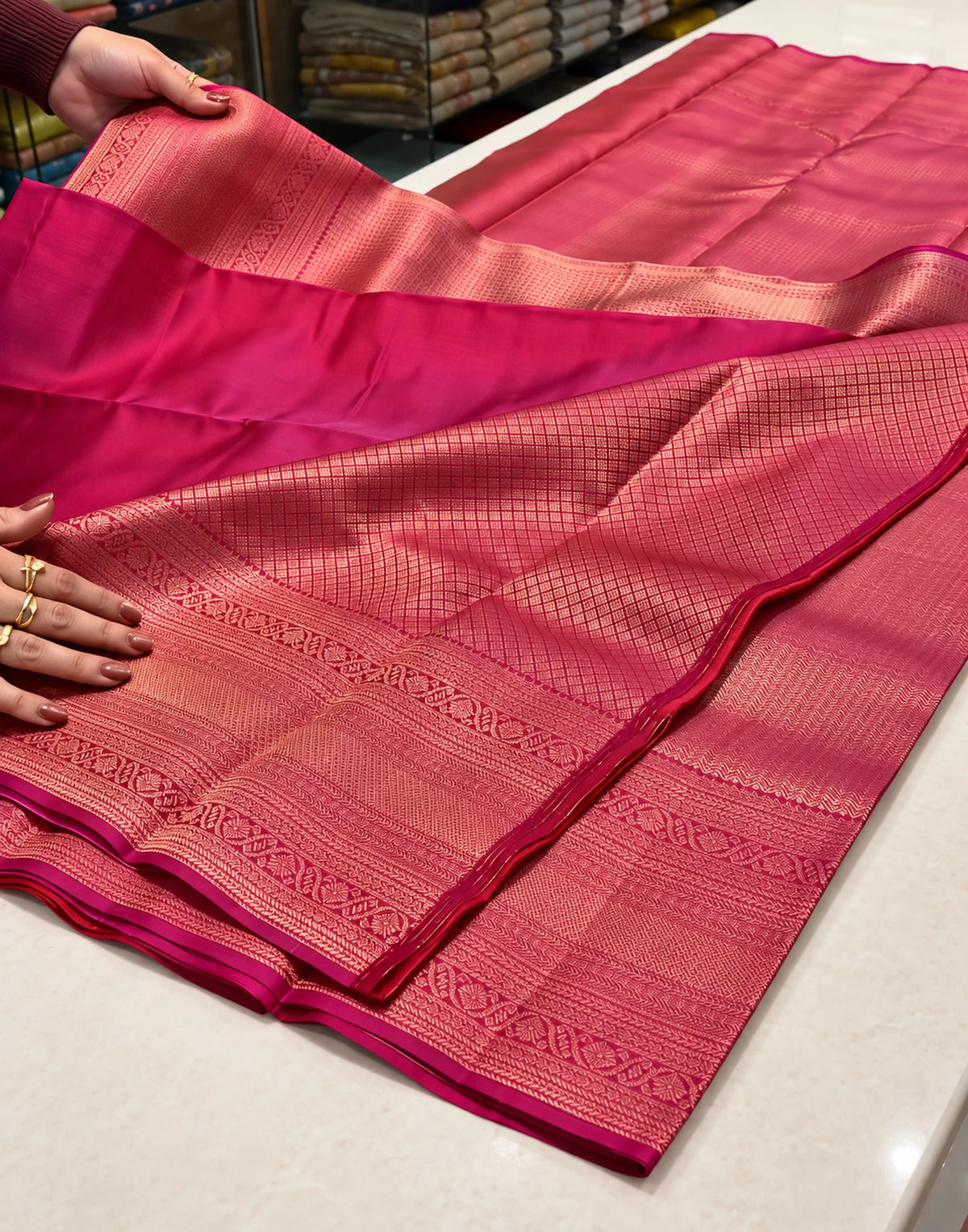 Red Ruby Bridal Silk Saree