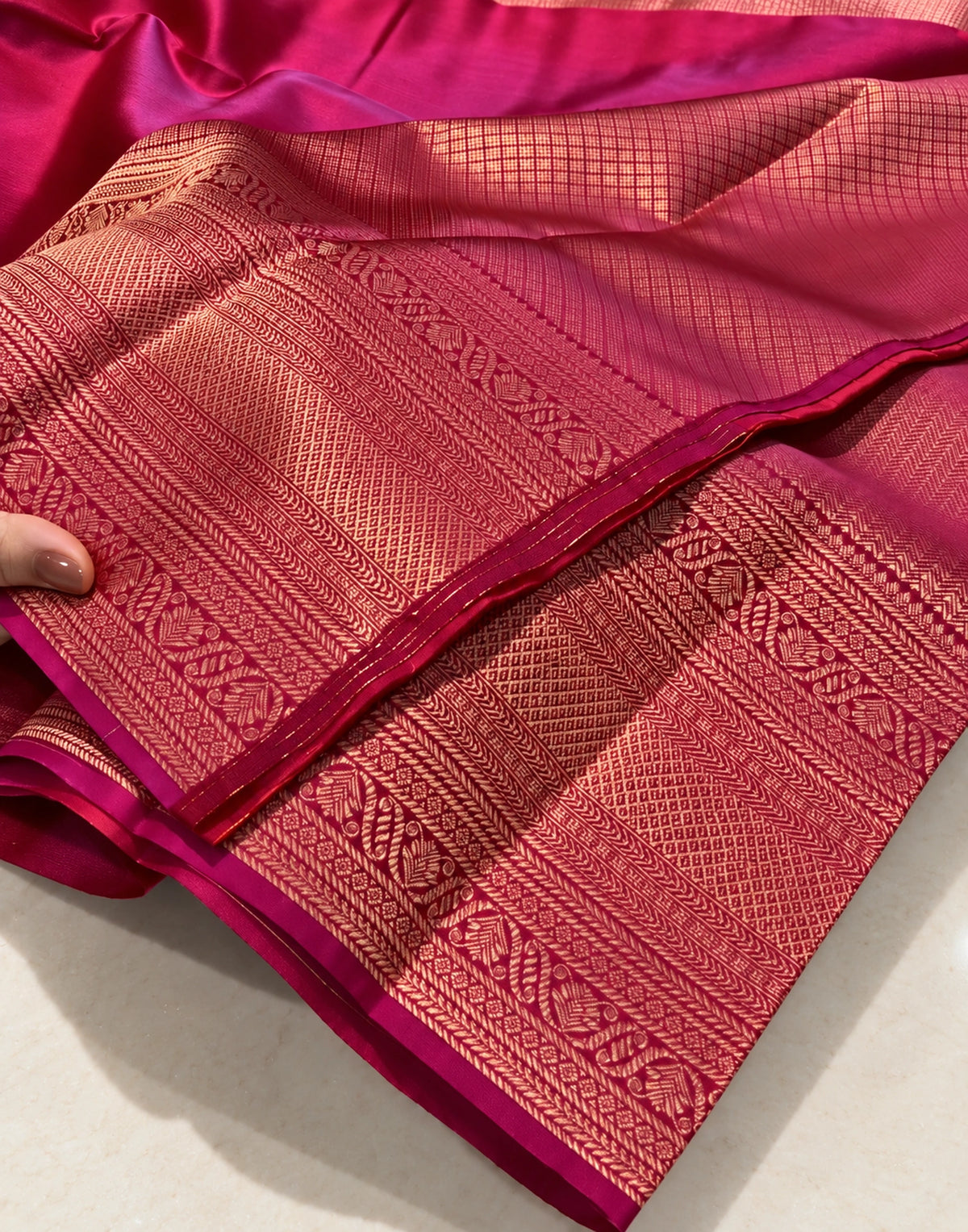 Red Ruby Bridal Silk Saree