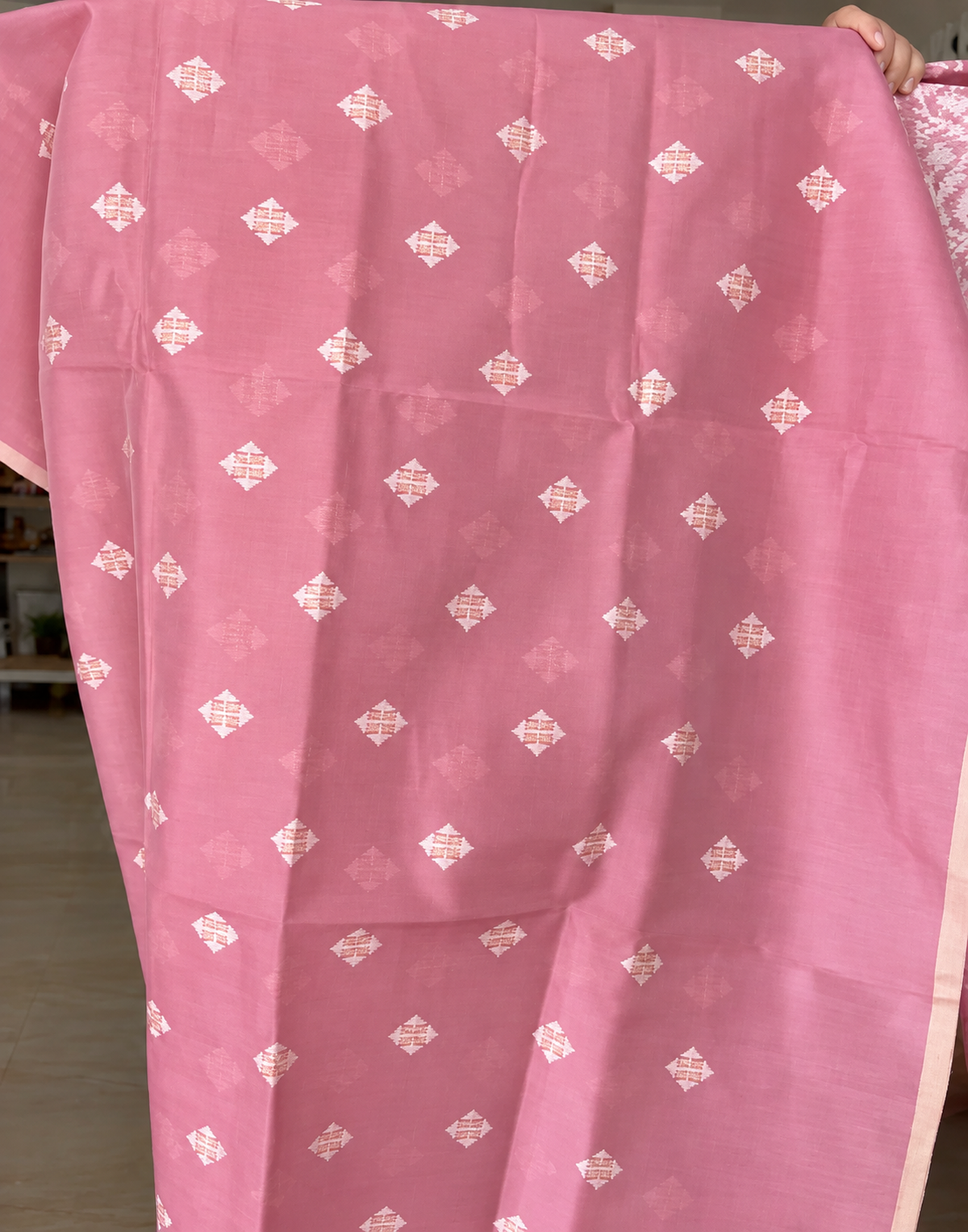 Rojini Pink Weave Jari Suit Set