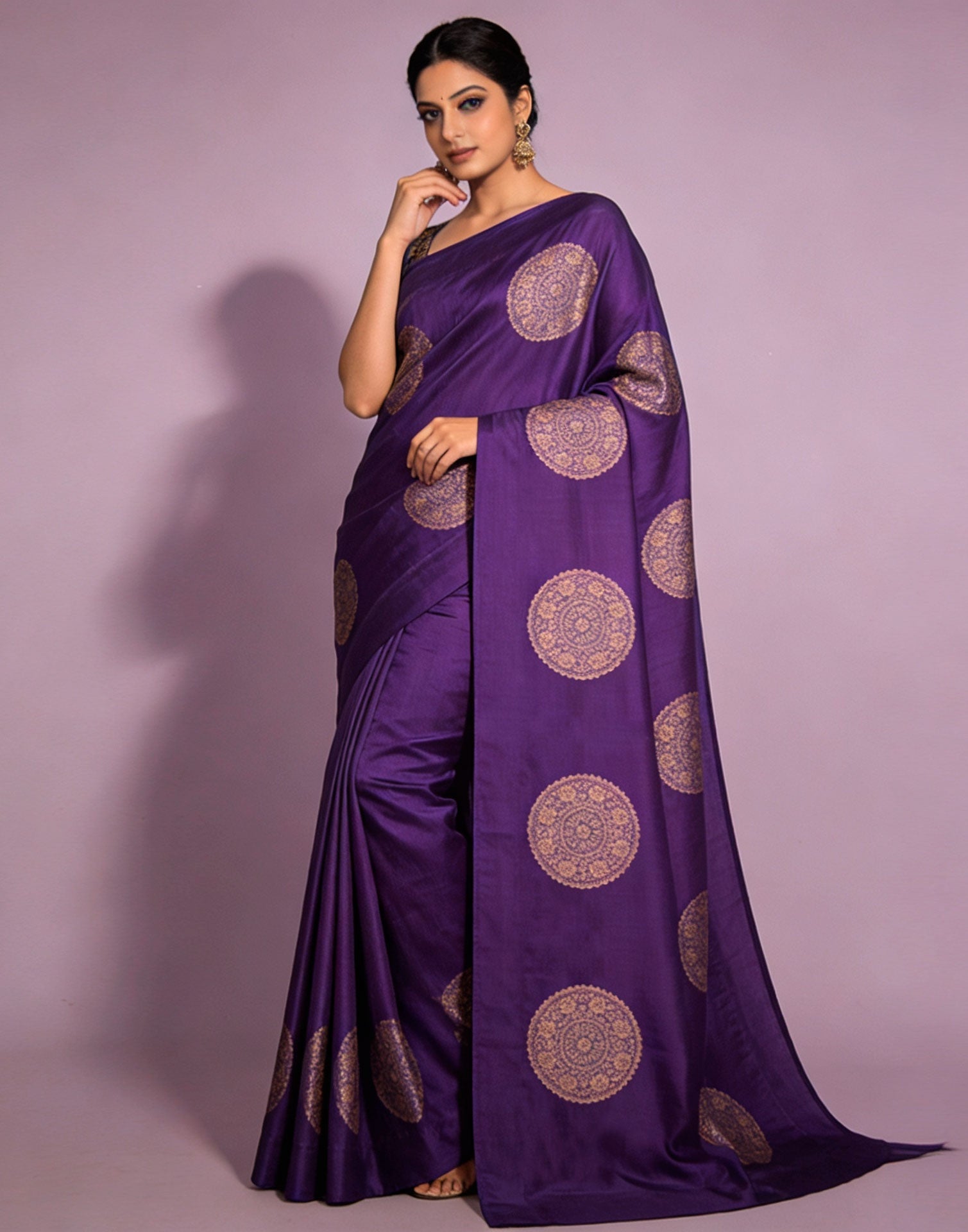 Royal Violet Silk Saree