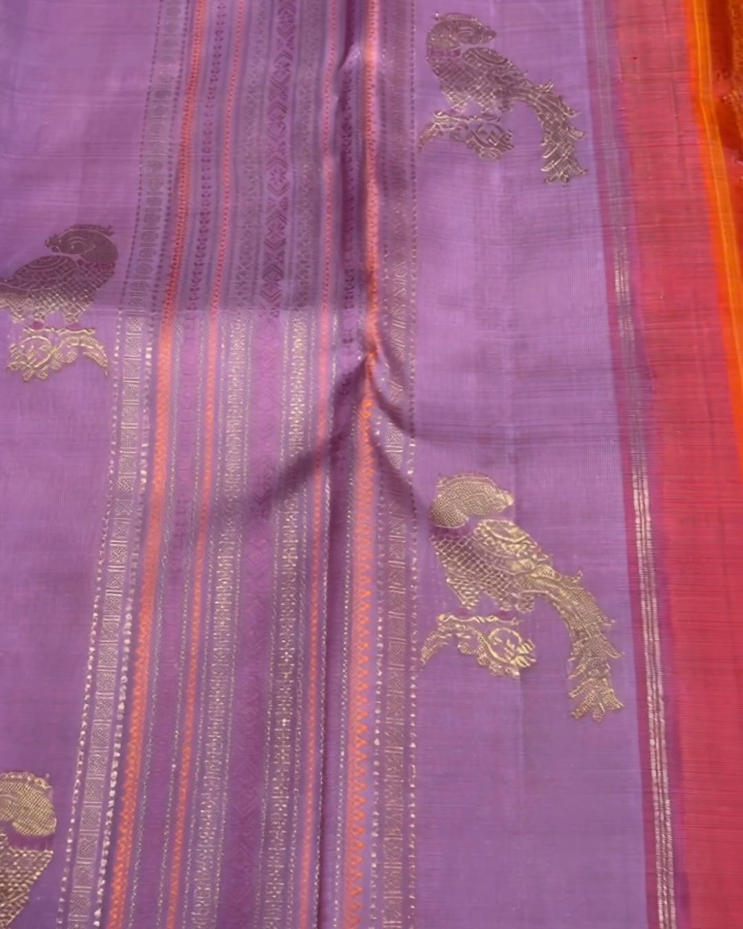 Rust-Purple Banarsi Silk Saree