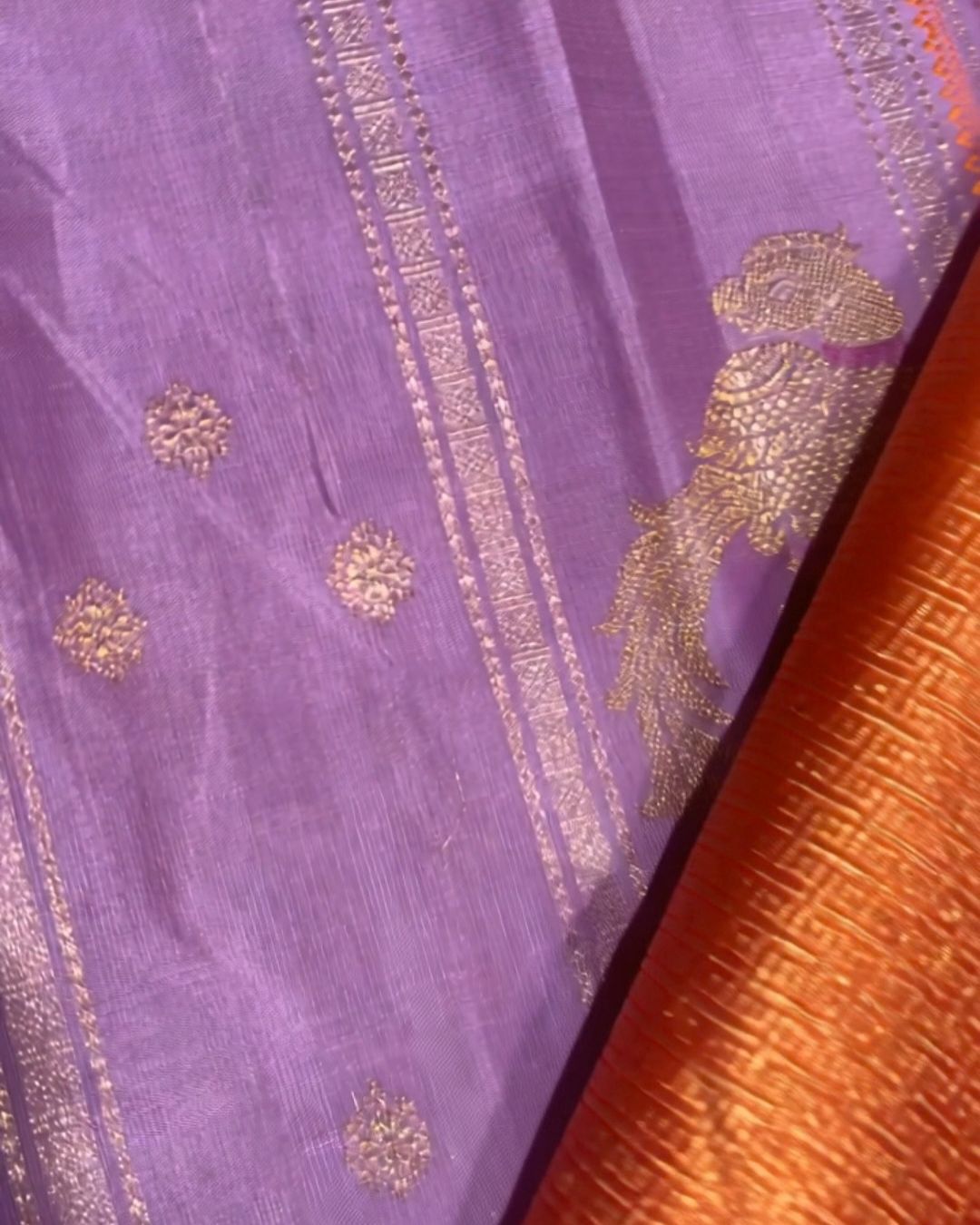Rust-Purple Banarsi Silk Saree
