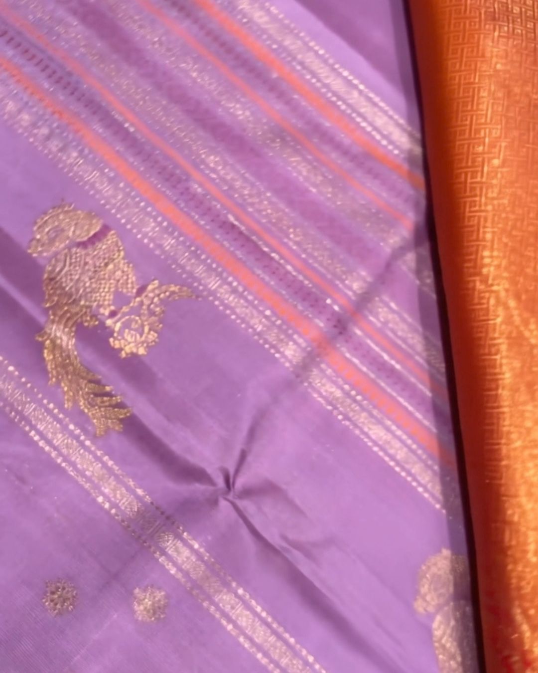 Rust-Purple Banarsi Silk Saree