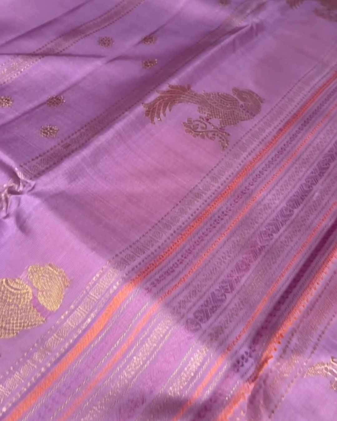 Rust-Purple Banarsi Silk Saree