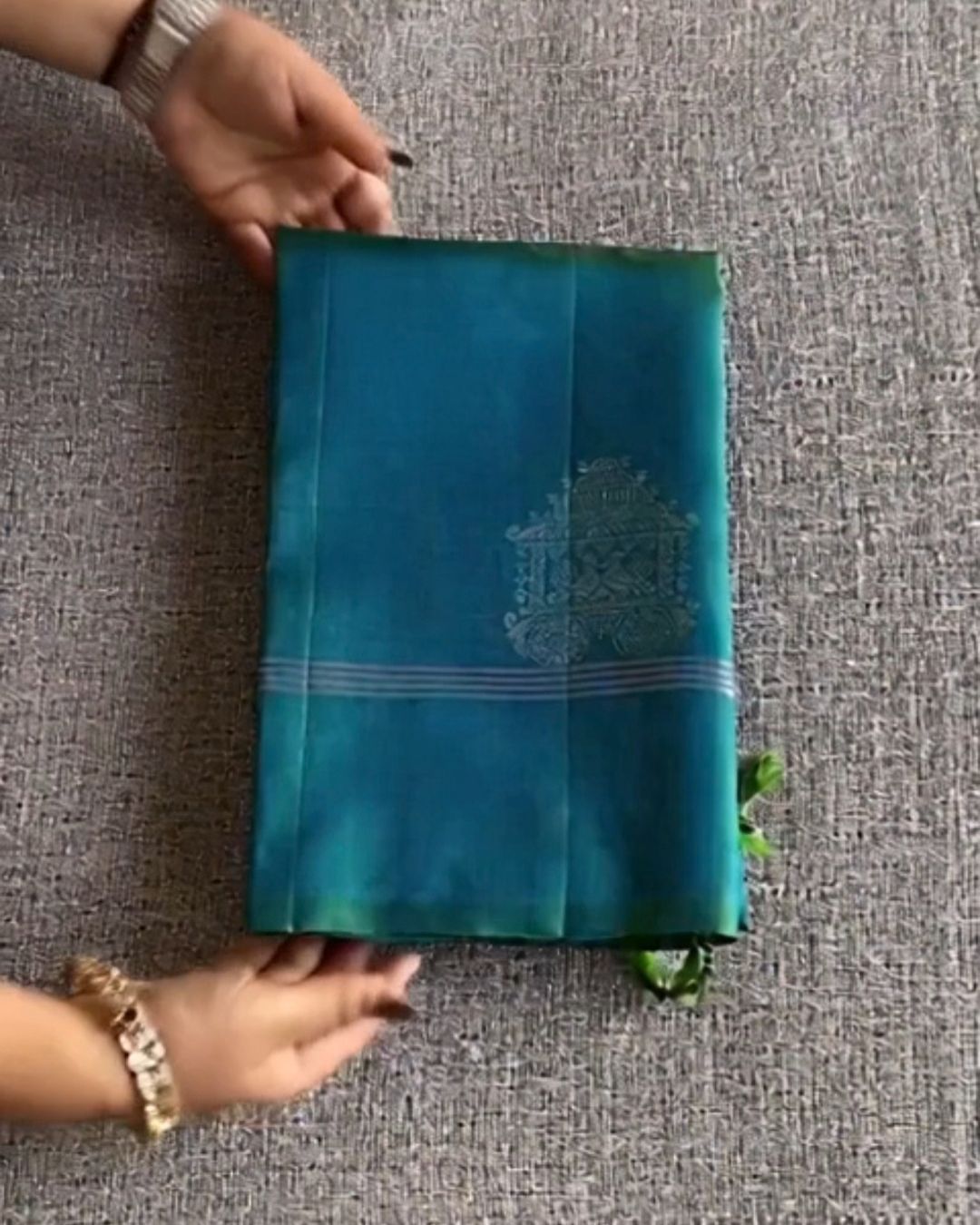 Sky Peacock Kanchipuram Saree