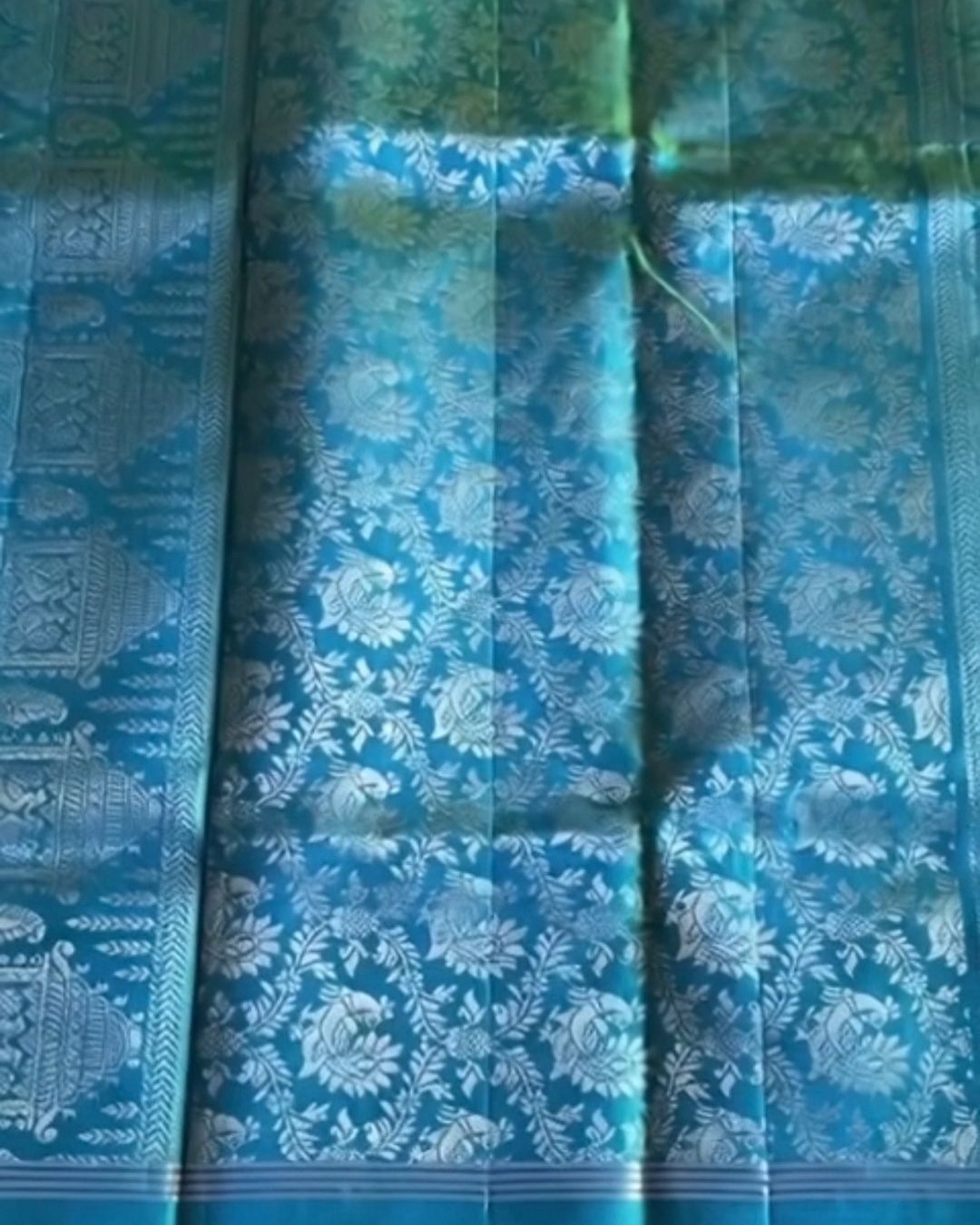 Sky Peacock Kanchipuram Saree