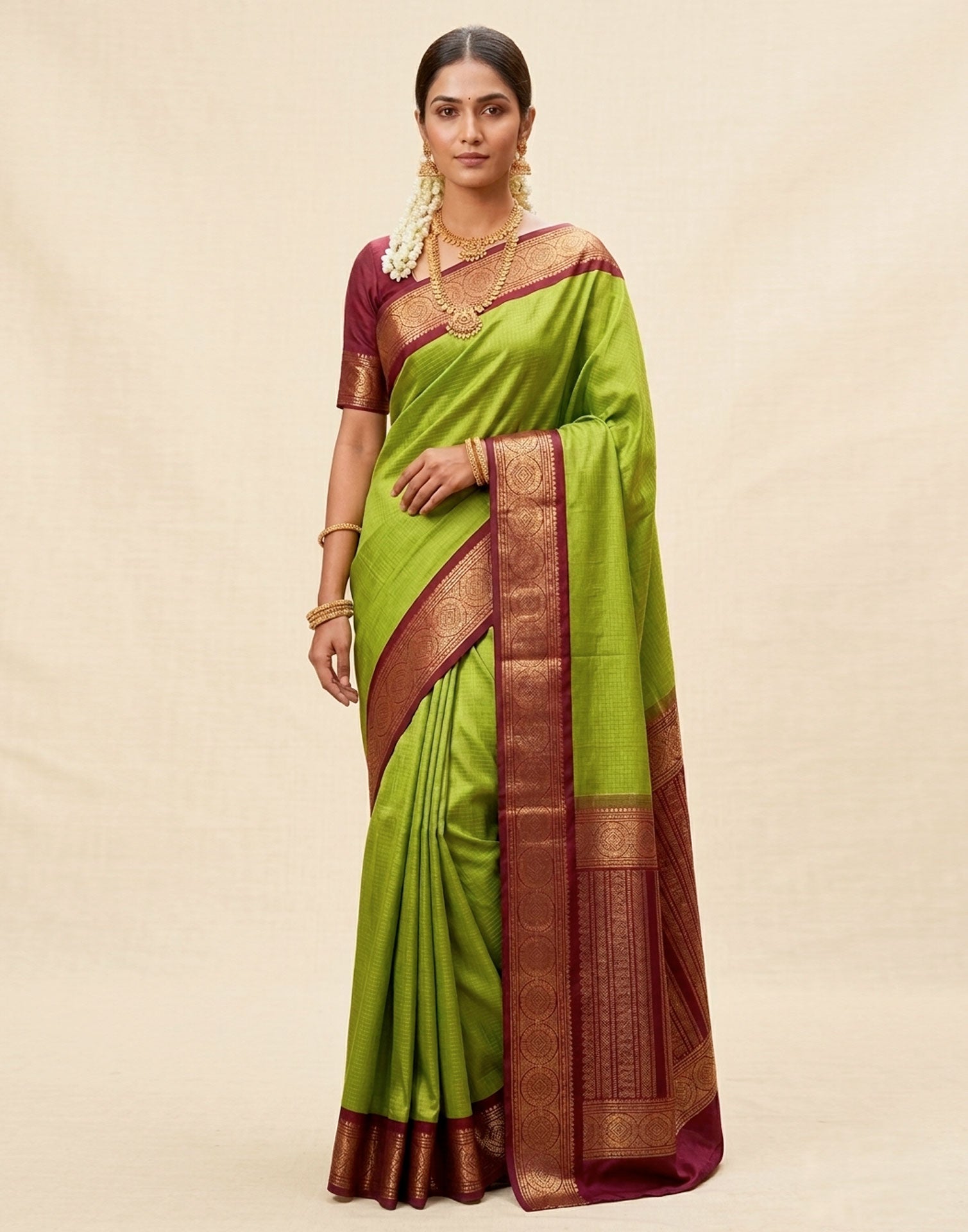 Vethalai paaku Kanchipuram Silk Saree