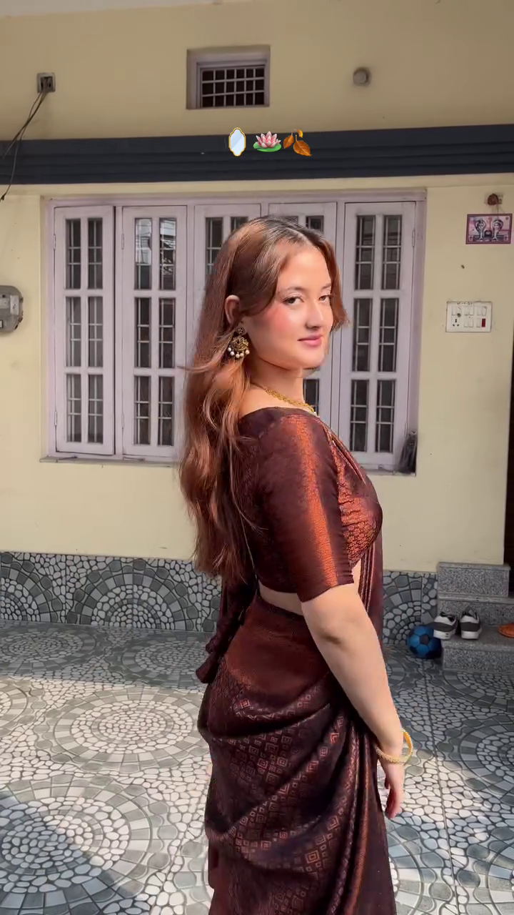 Royal Copper Weave Saree